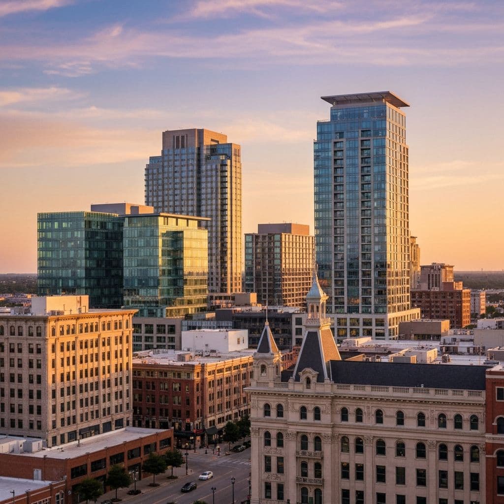 Frisco, Texas skyline with The Star and modern developments