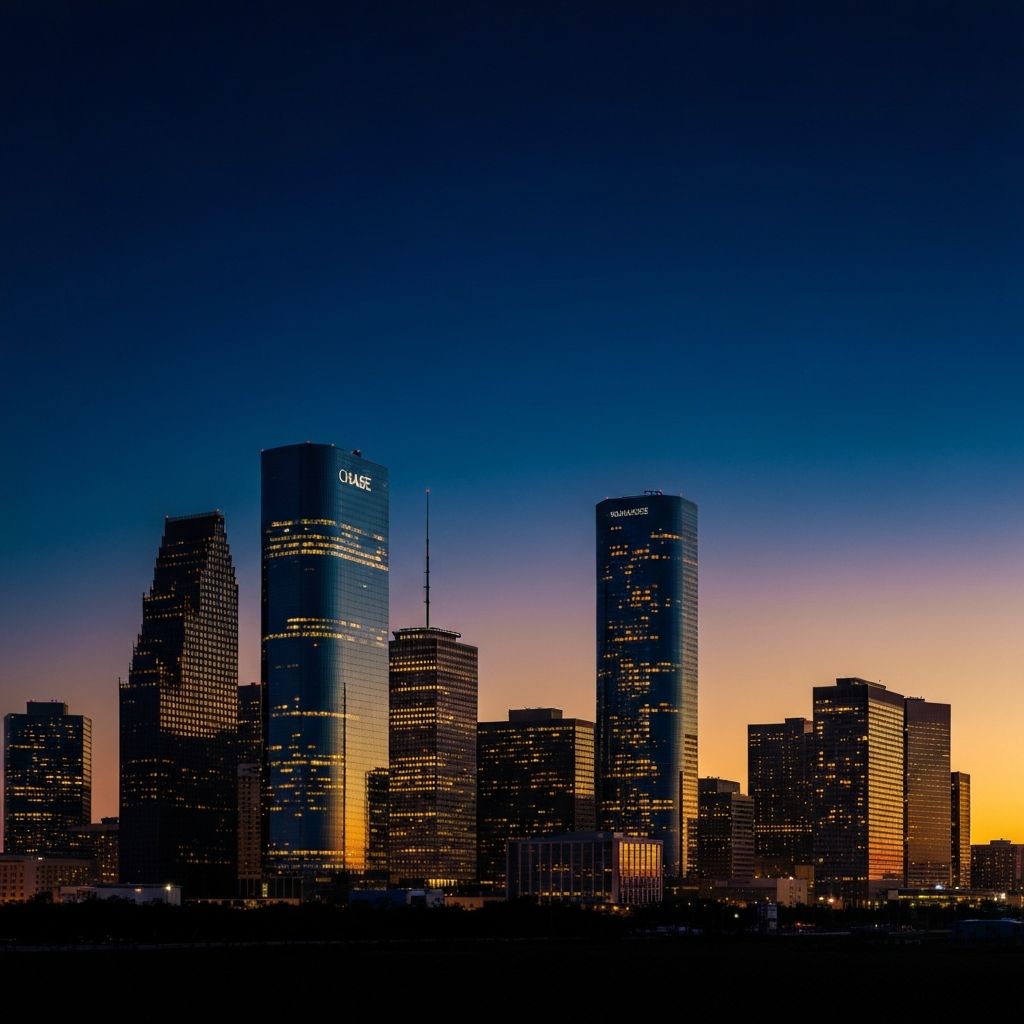 Houston, Texas skyline at twilight